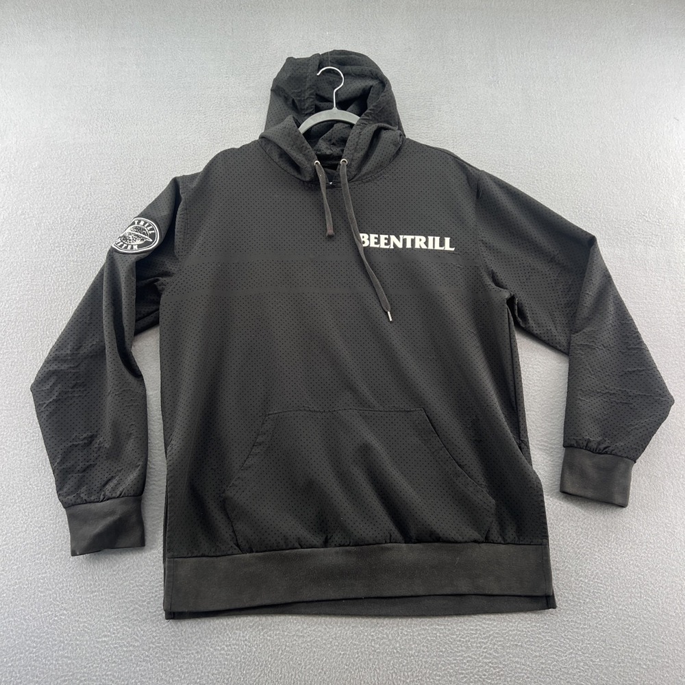 Been Trill Sweatshirt Mens XL Black Perforated Hoodie Mask Graphic Streetwear